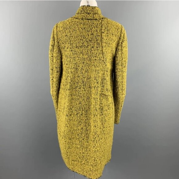 MARNI Mustard &  Black Textured Boucle Mohair wool Blend trench Coat size 40 - Picture 3 of 14